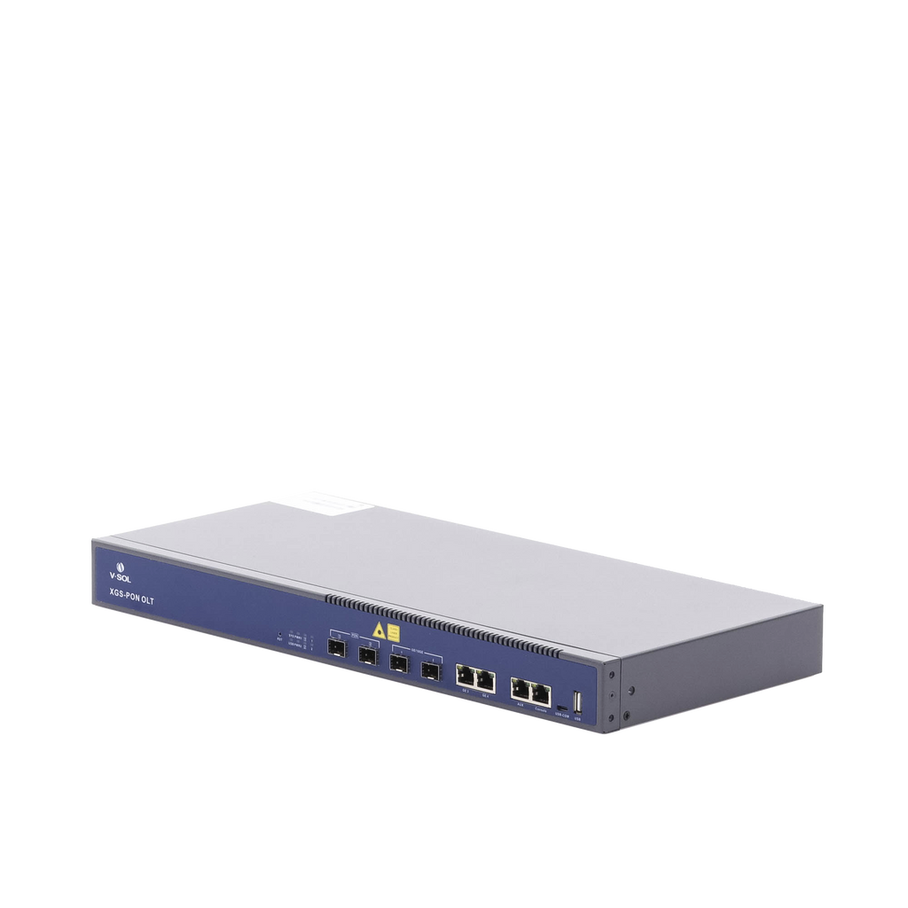 OLT Dual de 2 Puertos XGSPON/GPON 4 Puertos Uplink (2 Puerto Gigabit RJ45 + 2 Puertos SFP/SFP+) Hasta 512 ONUs V-SOL V1600-XG02