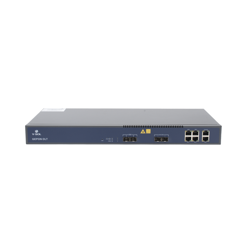 OLT de 2 puertos EPON con 6 puertos Uplink (4 puertos Gigabit Ethernet + 2 puertos Gigabit Ethernet SFP/SFP+) hasta 128 ONUS V-SOL V1601E02-DP