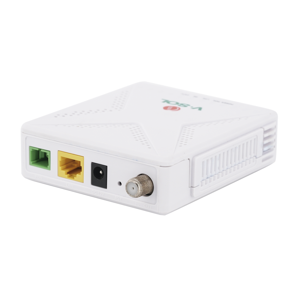 ONU Dual GPON/EPON con 1 Puerto SC/APC + 1 puerto LAN Gigabit + 1 puerto CATV V-SOL V2801D-1GT1