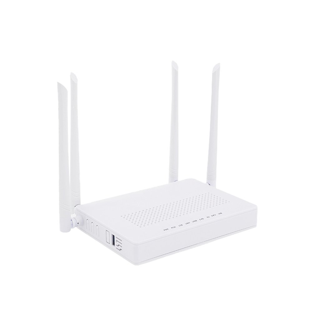 ONU Dual GPON/EPON Wi-Fi Doble Banda 2.4 y 5 GHz Soporta MESH 2 Puertos Gigabit 1 Puerto PON SC/APC 1 puerto CATV Hasta 1200 Mbps vía Wi-Fi V2802-ACT - SILYMX