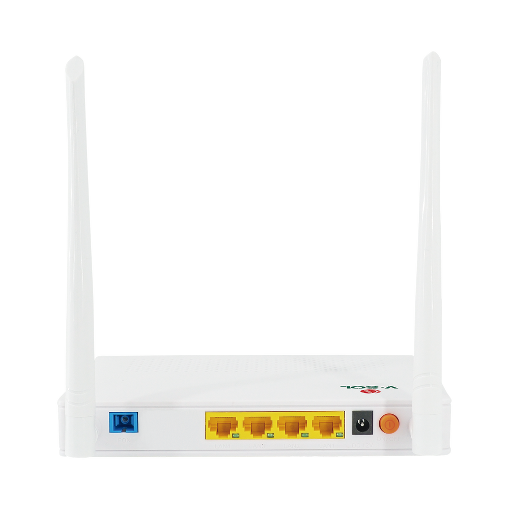 ONU Dual G/EPON V-SOL con Wi-Fi en 2.4 GHz + 4 puertos LAN Gigabit hasta 300 Mbps vía inalámbrico V2804N-Z - SILYMX