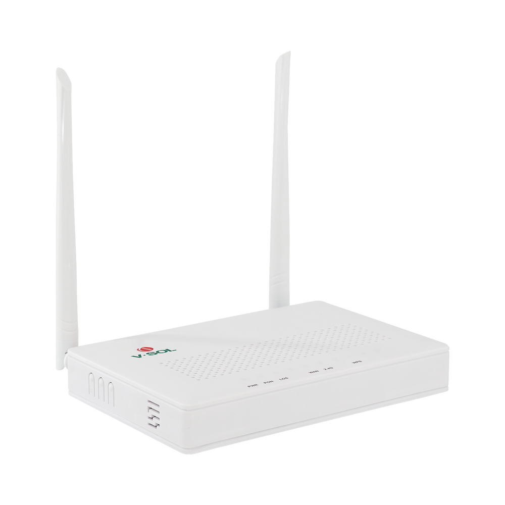 ONU Dual G/EPON V-SOL con Wi-Fi en 2.4 GHz + 4 puertos LAN Gigabit hasta 300 Mbps vía inalámbrico V2804N-Z - SILYMX