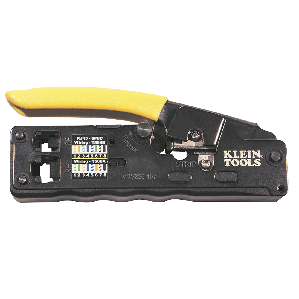 Ponchadora Pelacables Cortacables Compacta con Matraca para Conectores RJ45 y RJ11 RJ12 VDV-226-107 - SILYMX