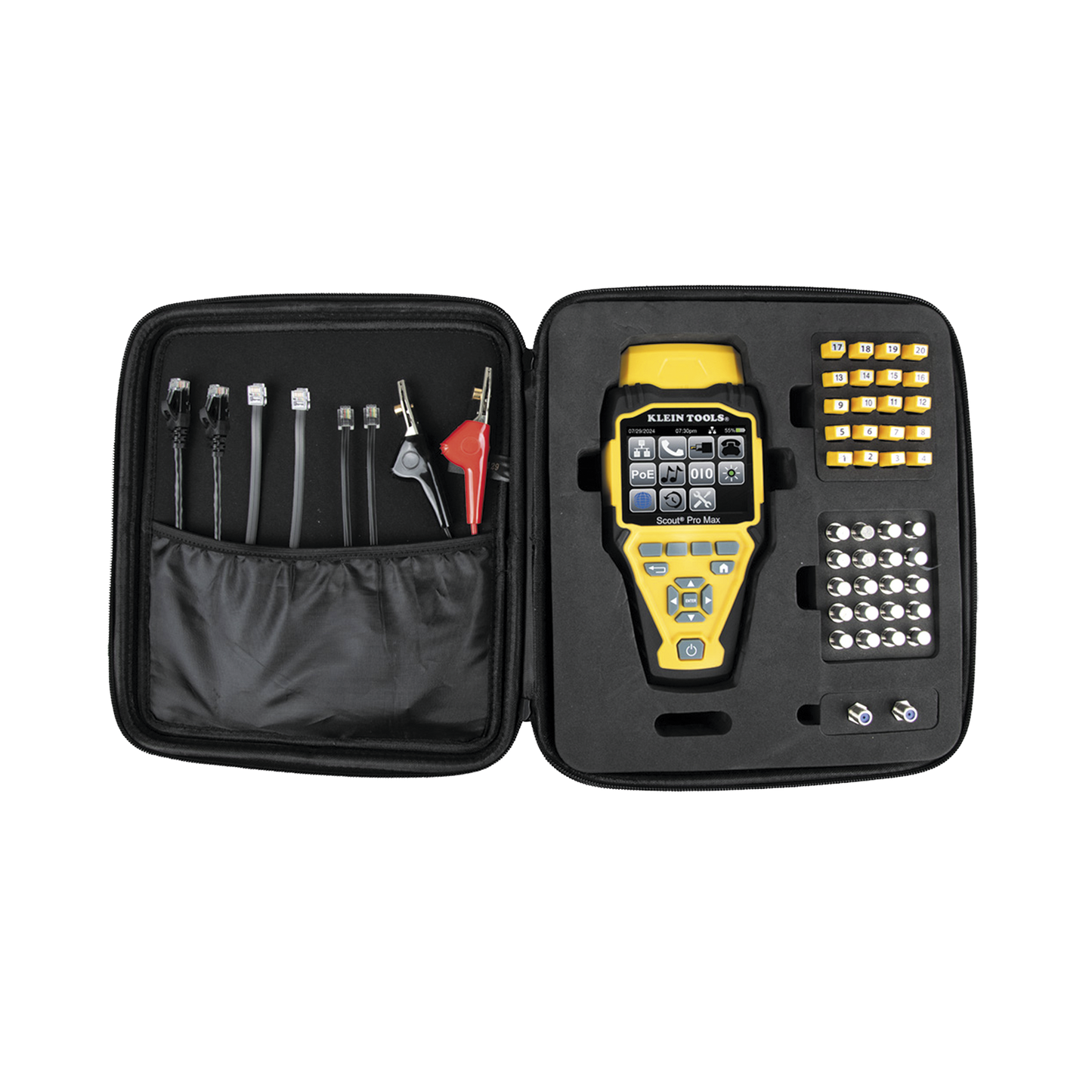 Juego de Probador de Cables de Red con Transmisores Remotos Scout™ Pro Max. Detecta la Capacidad de la Red y las Velocidades de Conexión hasta 10 Gbps KLEIN TOOLS VDV501-770 - SILYMX