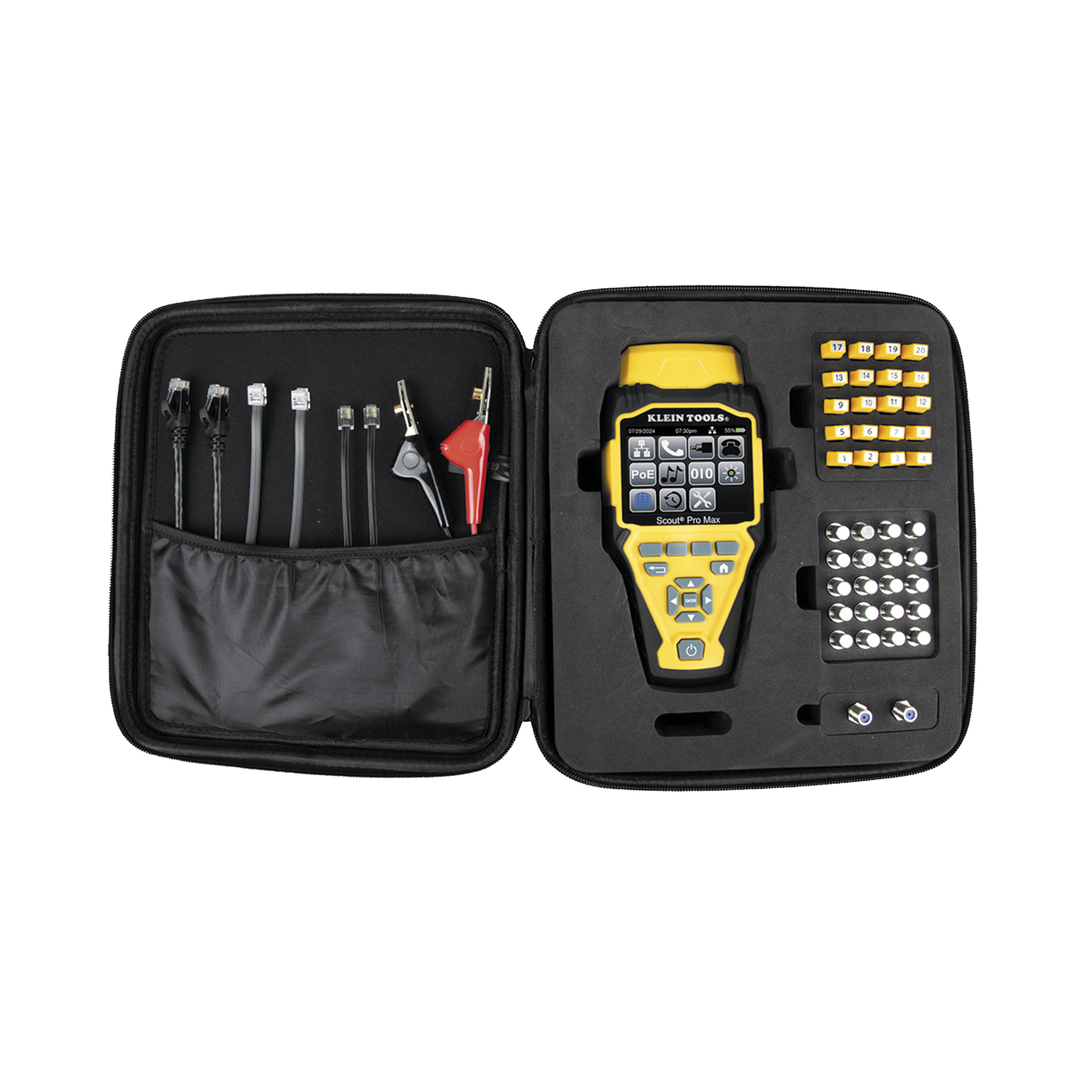 Juego de Probador de Cables de Red con Transmisores Remotos Scout™ Pro Max. Detecta la Capacidad de la Red y las Velocidades de Conexión hasta 10 Gbps KLEIN TOOLS VDV501-770 - SILYMX