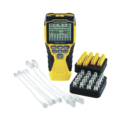 Probador Scout Pro 3 Test Map PoE RJ45 RJ11 Coaxial Kit Transmisores Klein Tools VDV-501-852 - SILYMX