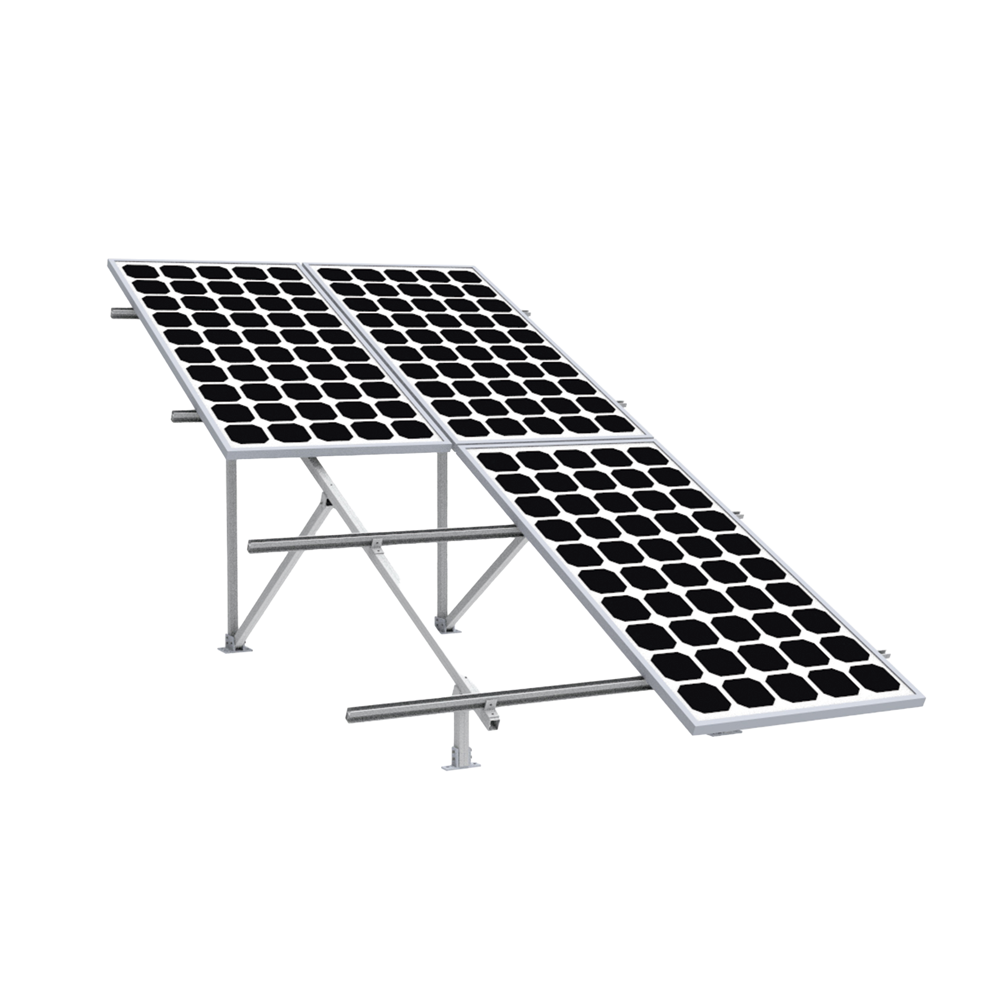 Montaje para Panel Solar 2X2, Riel 5 de 2700mm para Módulos con Espesor de 30-35mm, Vel. de Viento Máx. 136km/h EPCOM POWERLINE VEKTOR5R2X2