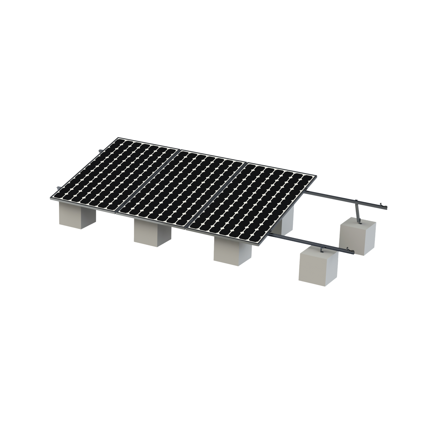 Kit de Montaje Solar EPCOM Powerline VEKTOR8R para 4 Módulos Fotovoltaicos con Riel No. 8 Ajustable 20° a 45°