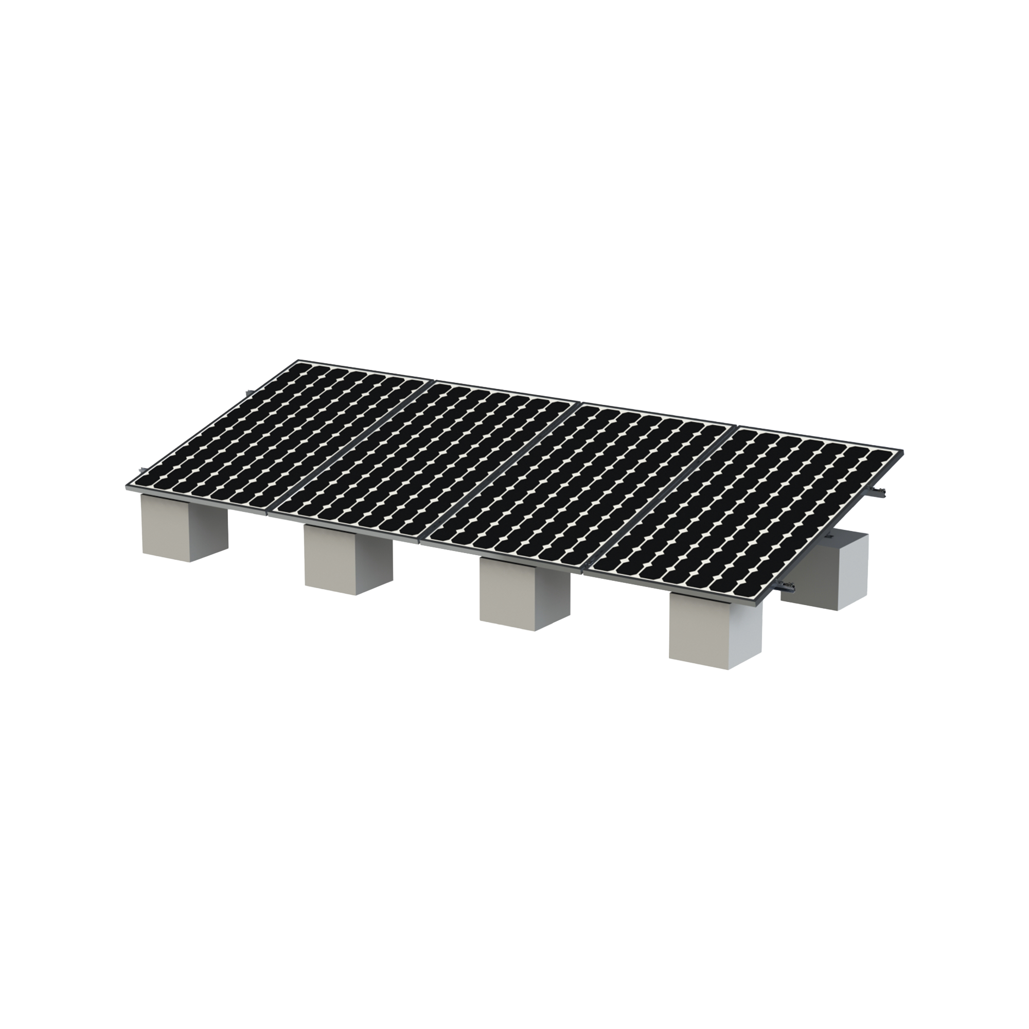 Kit de Montaje Solar EPCOM Powerline VEKTOR8R para 4 Módulos Fotovoltaicos con Riel No. 8 Ajustable 20° a 45°