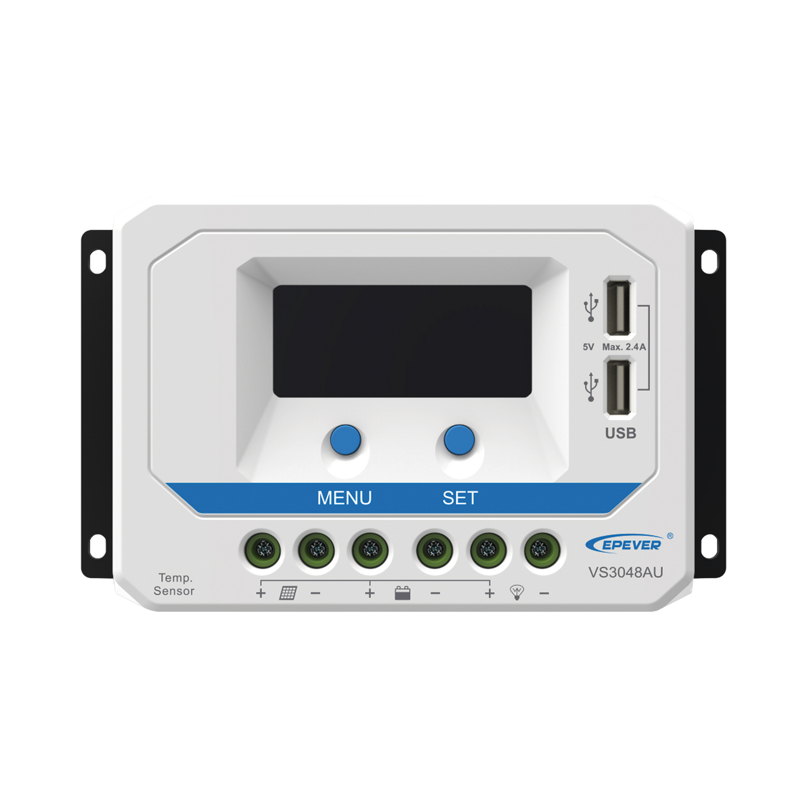 Controlador Solar de Carga PWM 12/24/36/48 V 30 A, Salida USB, con Display EPEVER VS-3048-AU - SILYMX