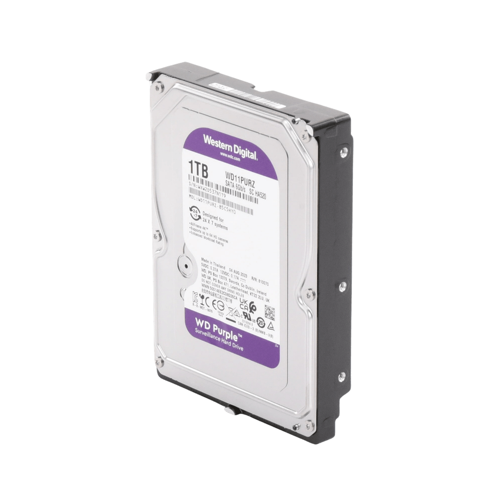 Disco Duro Purple de 1 TB 5400 RPM Optimizado para Videovigilancia Uso 24-7 3 Años de Garantia WD11PURZ - SILYMX