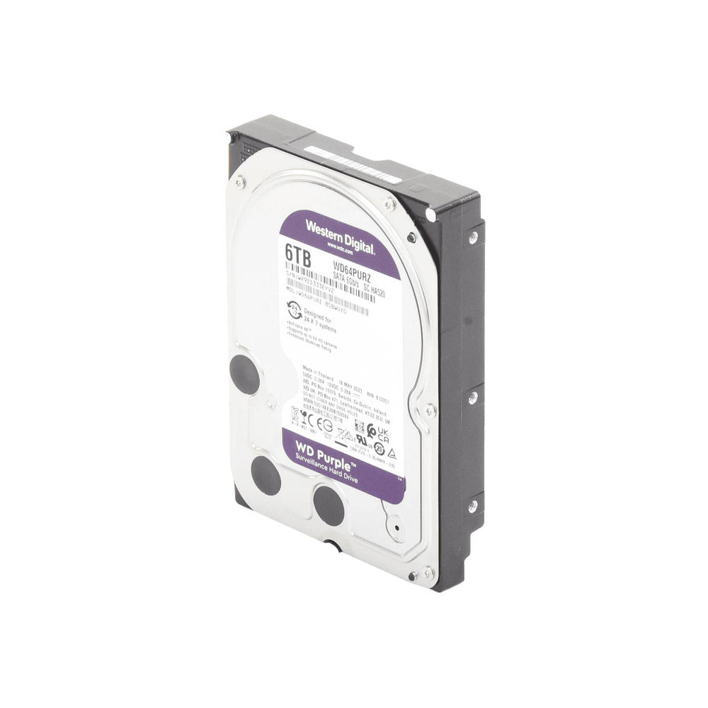 Disco Duro de 6TB 5400 RPM para Videovigilancia Western Digital WD Purple Surveillance 3.5" SATA 6 Gbit/s 256MB Caché WD64PURZ - SILYMX