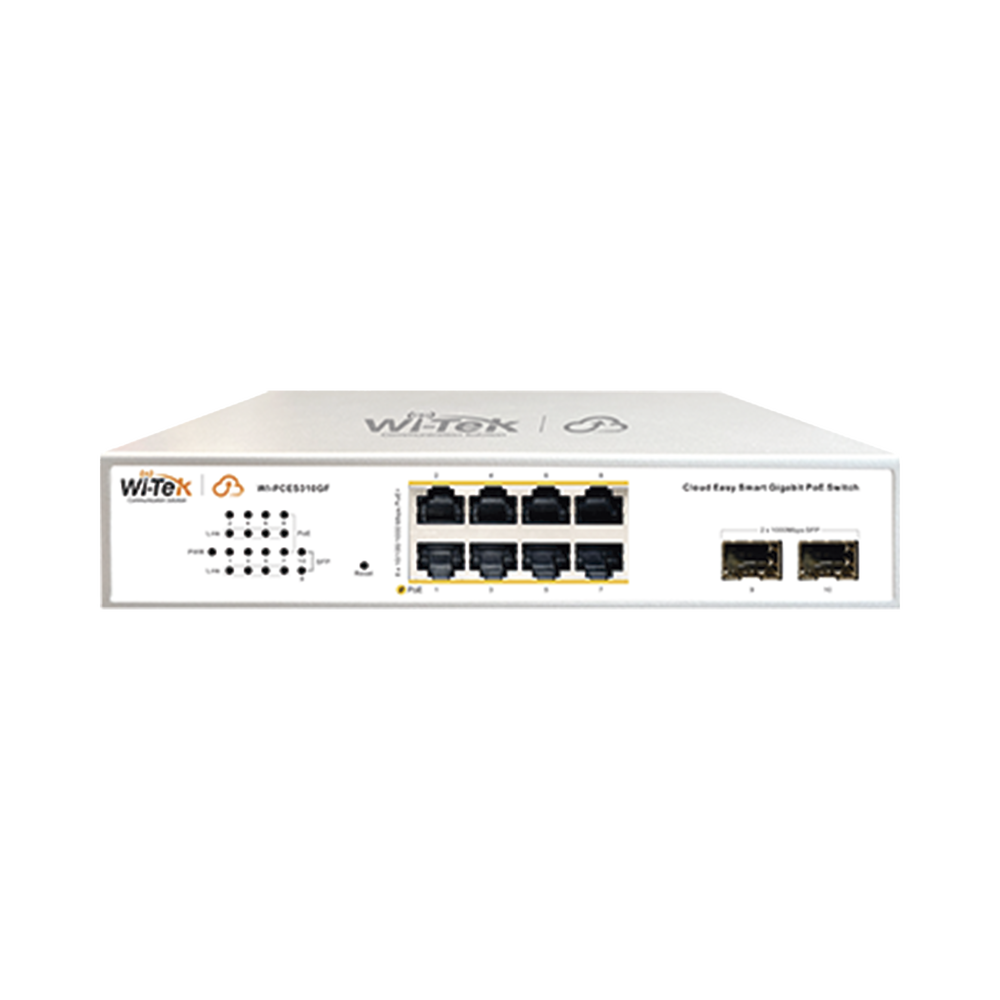 Switch Administrable PoE 8 puertos PoE af/at Gigabit 2 x SFP Gigabit Administración Cloud Gratuita Presupuesto 120 W - SILYMX