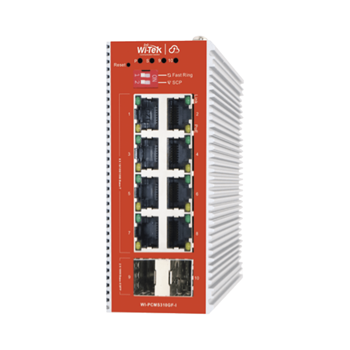 Switches PoEWI - TEKWI-PCMS310GF-ISwitch Industrial PoE+ Administrable 8 Puertos Gigabit 2 SFP 120W Cloud ERSP WI - TEK WI - PCMS310GF - I - SILYMX