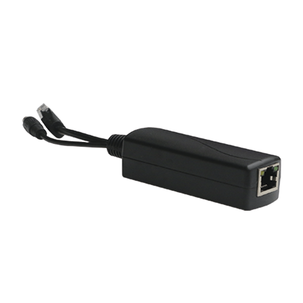 Splitter PoE IN 802.3 af/at Se Puede Energizar Hasta con 30W Salida de 12 Vcc Instalación es Escritorio (superficie plana) Idea para cámas IP SIN PoE (CCTV) - SILYMX