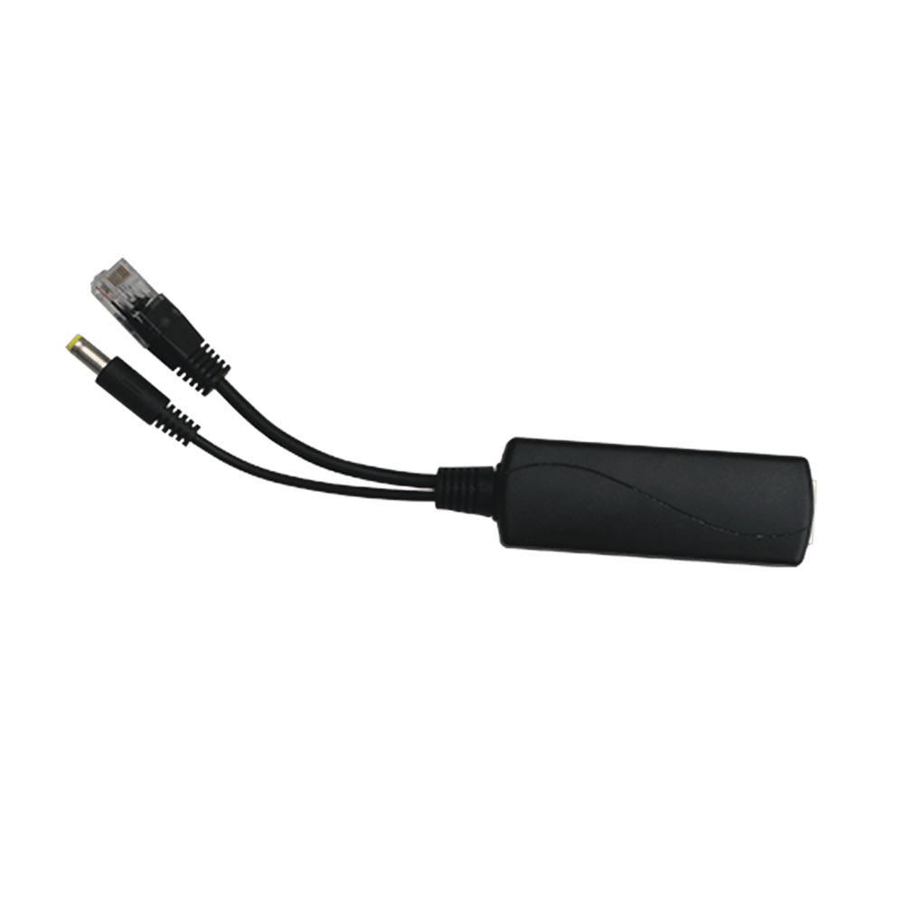 Splitter PoE IN 802.3 af/at Se Puede Energizar Hasta con 30W Salida de 12 Vcc Instalación es Escritorio (superficie plana) Idea para cámas IP SIN PoE (CCTV) - SILYMX