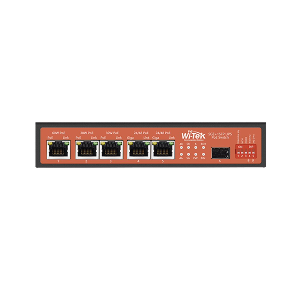 Controlador Solar de 15A con Switch PoE 1 Puertos Gigabit PoE 802.3 bt 2 Puertos PoE 802.3 af/at 2 Puertos PoE Pasivo 24/48 Vcc 1 Puerto SFP No administrable WI-PS306GF-UPS-15A - SILYMX