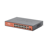 Switch PoE (802.3af/at/bt) no administrable de largo alcance, hasta 250m, 16 x 10/100Mbps (PoE) + 2 x 100/1000Mbps + 1 x SFP, 200 W - SILYMX