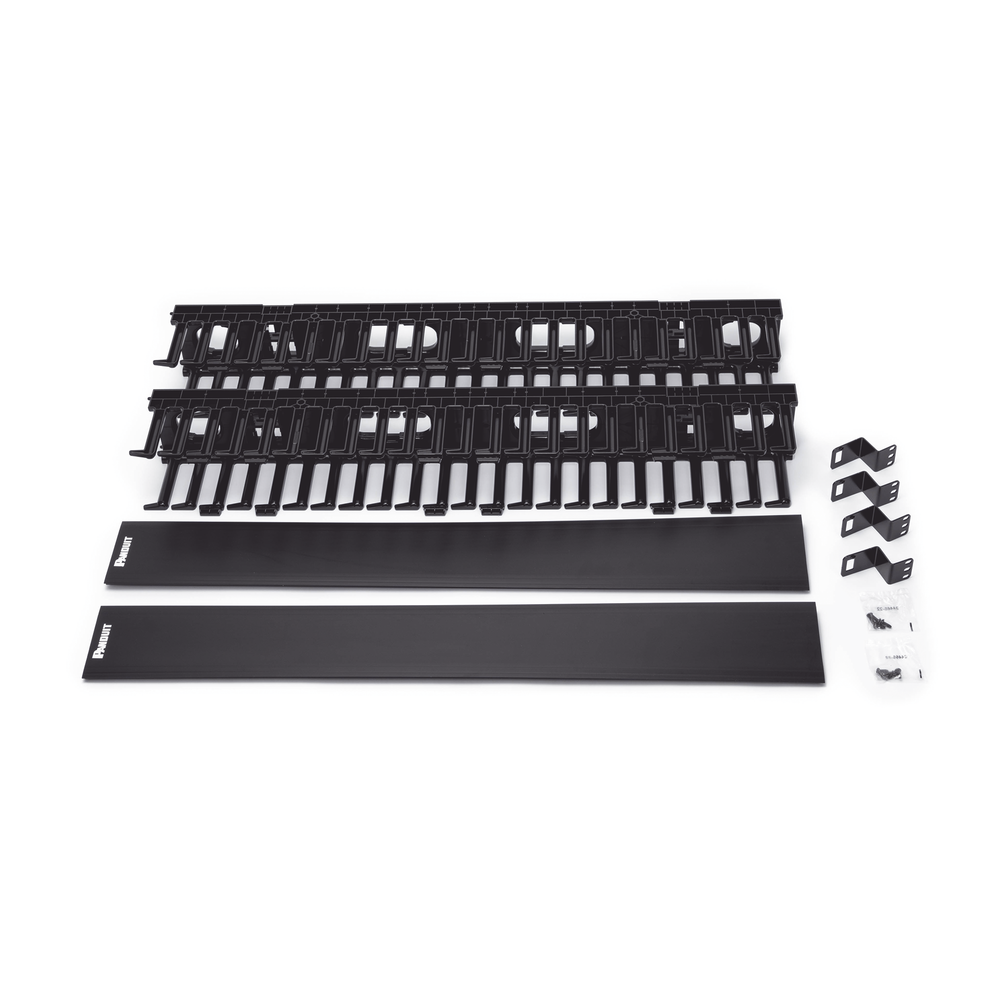 Organizador Vertical Doble Panduit Netrunner Para Rack Abierto De 45 Unidades 4.9In De Ancho Color Negro WMPV45E - SILYMX