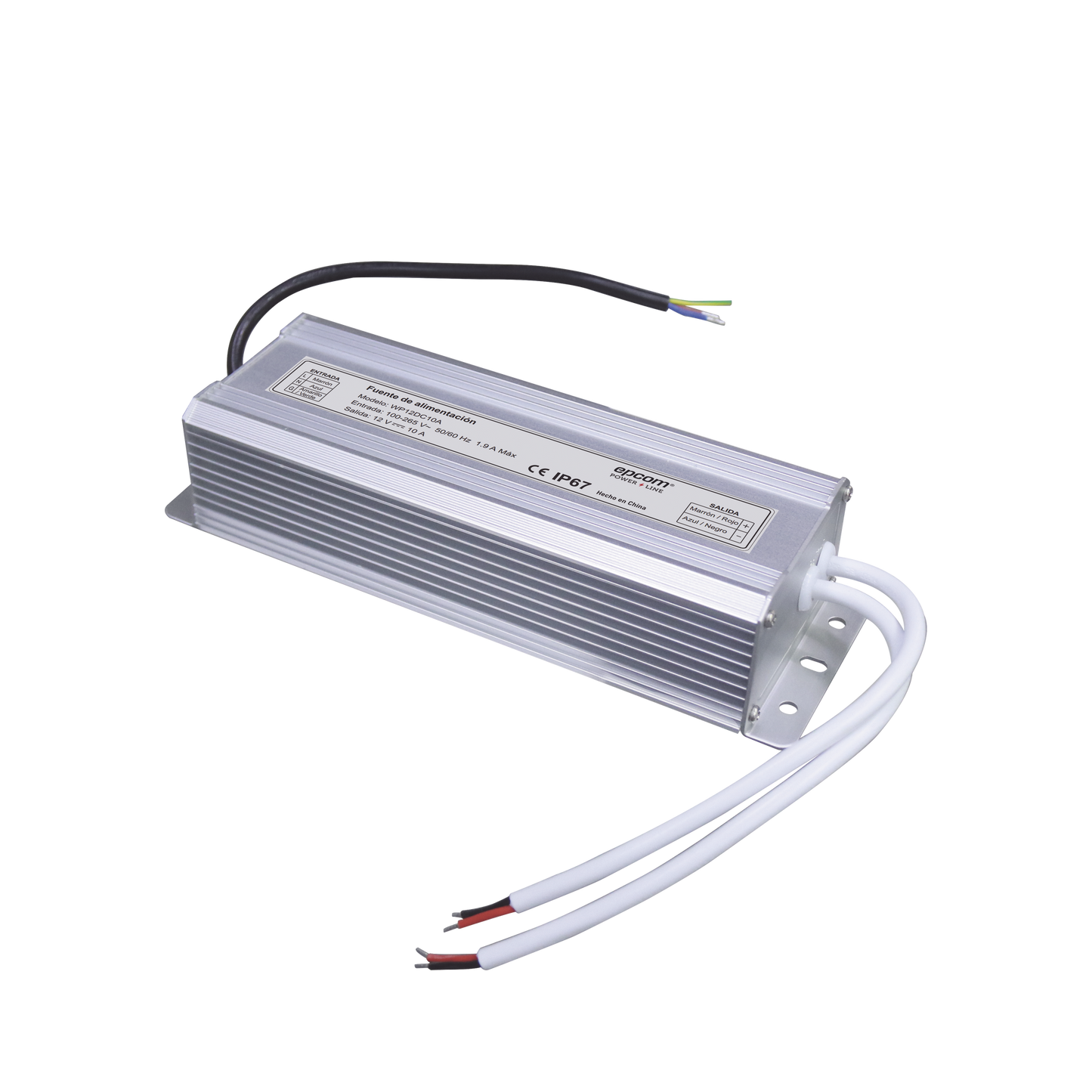 Fuente 12 V 10 Amperes Waterproof Intemperie grado IP67 EPCOM POWERLINE WP12DC10A - SILYMX