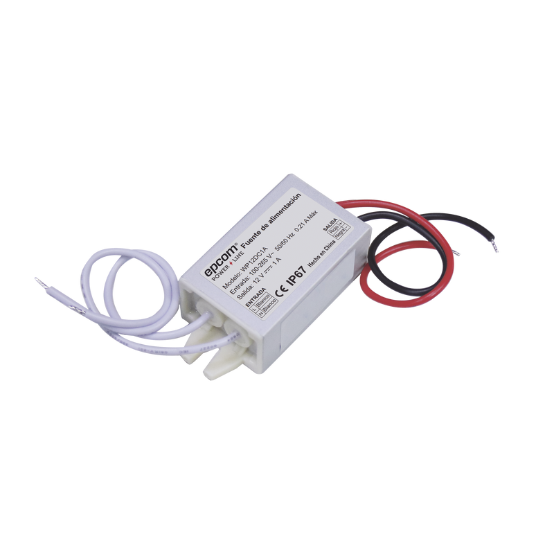 Fuente 12 V 1 Amper Waterproof Intemperie grado IP67 EPCOM POWERLINE WP12DC1A - SILYMX