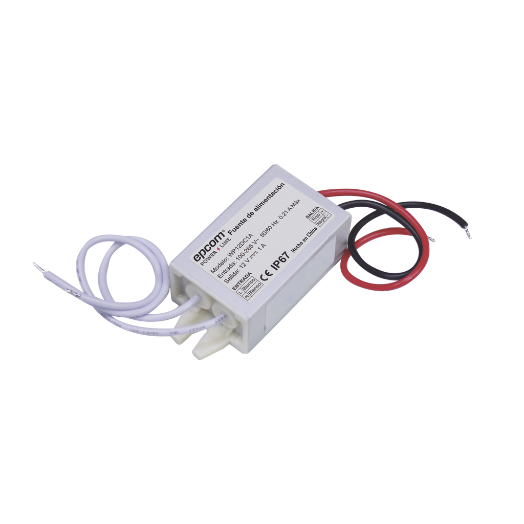 Fuente 12 V 1 Amper Waterproof Intemperie grado IP67 EPCOM POWERLINE WP12DC1A - SILYMX