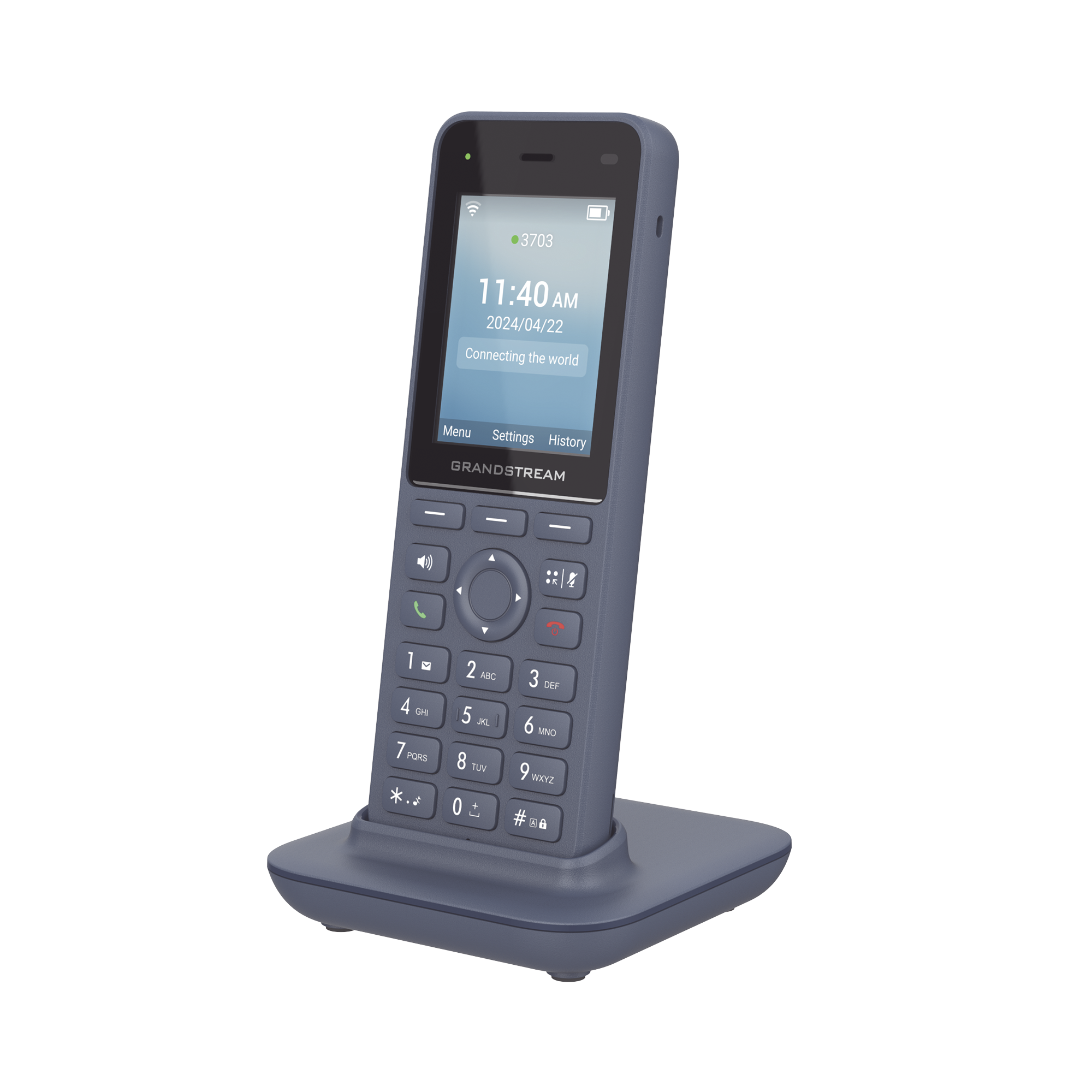 Teléfono IP inalámbrico Wi-Fi, Portátil, 3 cuentas SIP, 3 líneas, Voz HD, Bluetooth integrado, Puerto USB tipo C