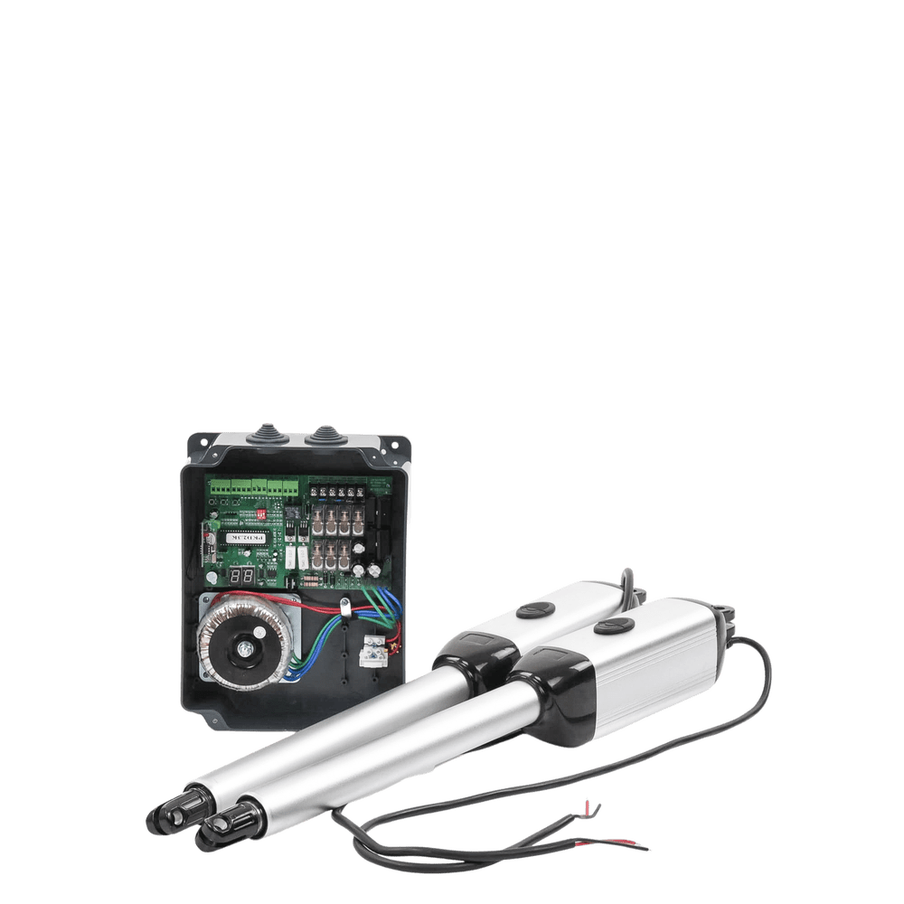 Kit de brazos para automatizar portones vehiculares abatibles de 2 hojas 3 Mts 300 Kg Uso solo residencial Compatible con respaldo de energía XBS-PK03 - SILYMX