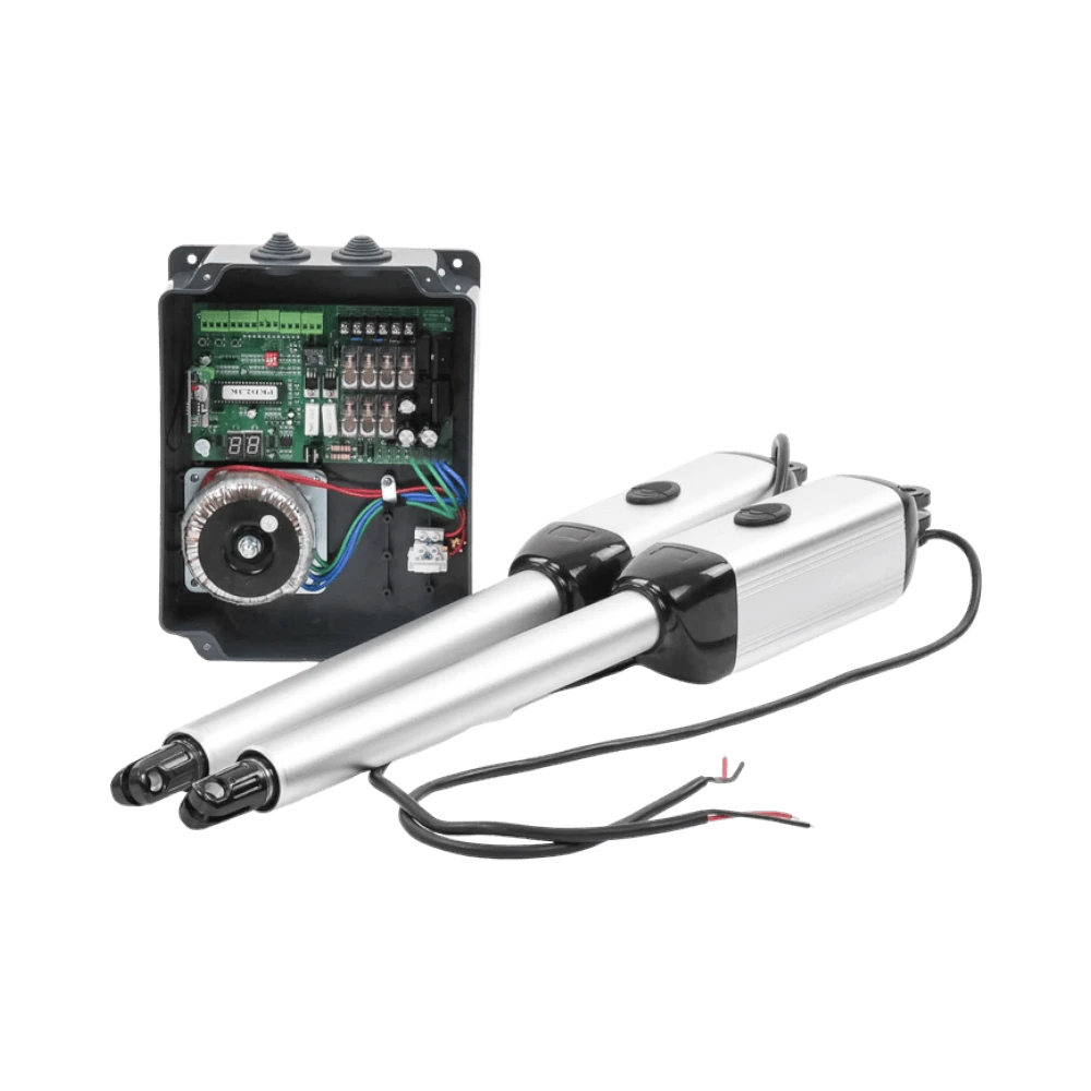 Kit de brazos para automatizar portones vehiculares abatibles de 2 hojas 3 Mts 300 Kg Uso solo residencial Compatible con respaldo de energía XBS-PK03 - SILYMX