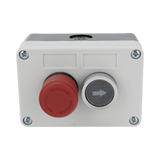 Botones de SalidaACCESSPROXBS-SW-23Botonera Doble ACCESSPRO XBS - SW - 23 · Control de Barreras Vehiculares · Botón Stop Enclavado · IP40 - SILYMX