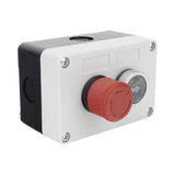 Botones de SalidaACCESSPROXBS-SW-23Botonera Doble ACCESSPRO XBS - SW - 23 · Control de Barreras Vehiculares · Botón Stop Enclavado · IP40 - SILYMX