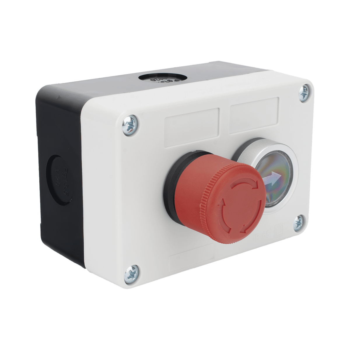 Botones de SalidaACCESSPROXBS-SW-23Botonera Doble ACCESSPRO XBS - SW - 23 · Control de Barreras Vehiculares · Botón Stop Enclavado · IP40 - SILYMX