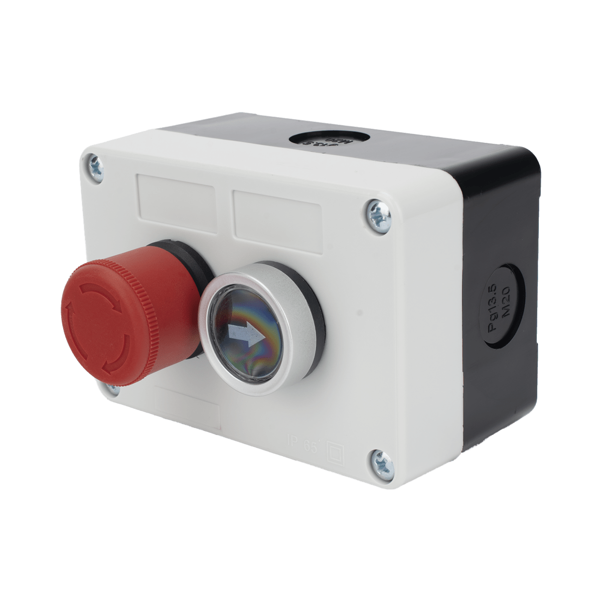 Botones de SalidaACCESSPROXBS-SW-23Botonera Doble ACCESSPRO XBS - SW - 23 · Control de Barreras Vehiculares · Botón Stop Enclavado · IP40 - SILYMX