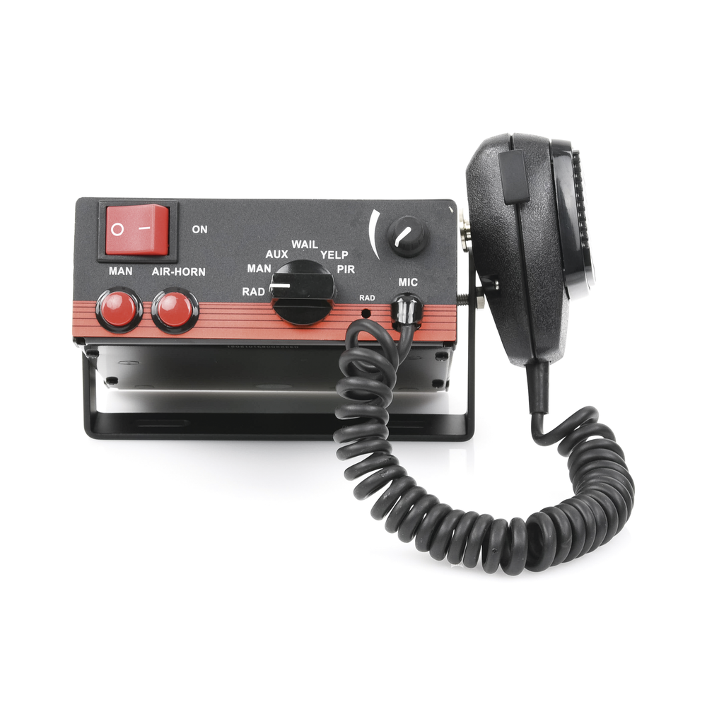 Sirena Vehicular de 100W de Potencia Con Switch Giratorio de 6 posiciones Micrófono de Uso Rudo e Interconexión a Radio X-ELS-100 - SILYMX