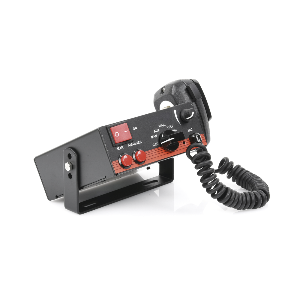 Sirena Vehicular de 100W de Potencia Con Switch Giratorio de 6 posiciones Micrófono de Uso Rudo e Interconexión a Radio X-ELS-100 - SILYMX