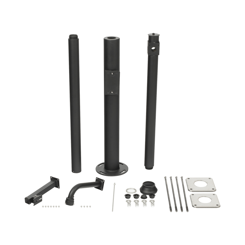 Poste Seccionado de 3 Metros Especializado para la Instalación de Videovigilancia Incluye Base de Cimentación y Brazo para Cámara PTZ - SILYMX