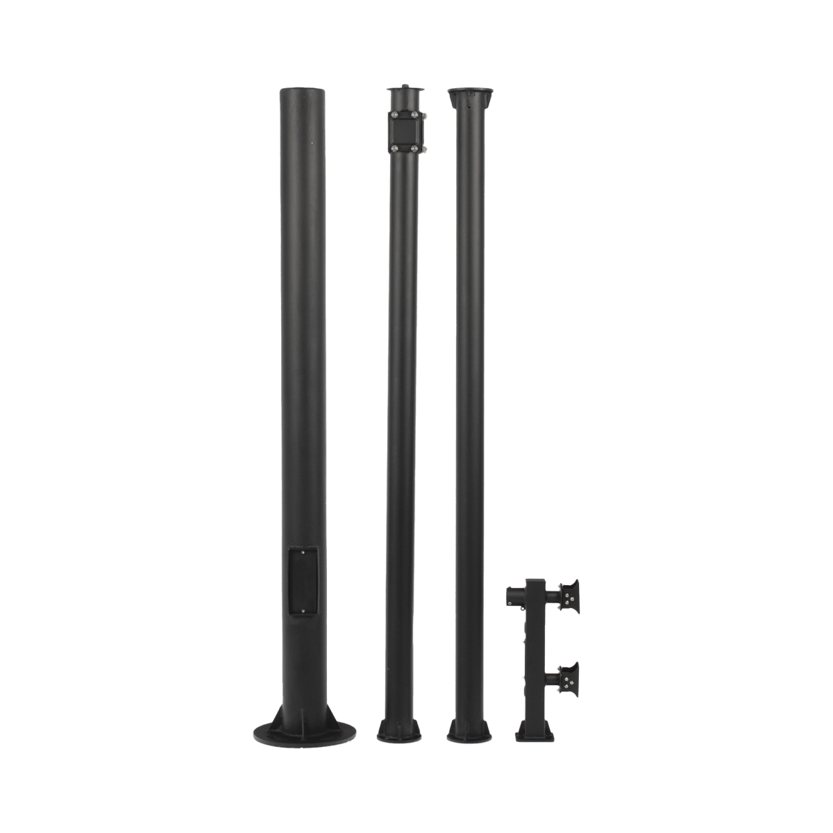 Montajes y Brackets para CámarasSYSCOM VIDEOXGA-POLE-6MSPoste Profesional Seccionado de 6 Metros para Videovigilancia con Base y Brazo PTZ | XGA - POLE - 6MS - SILYMX