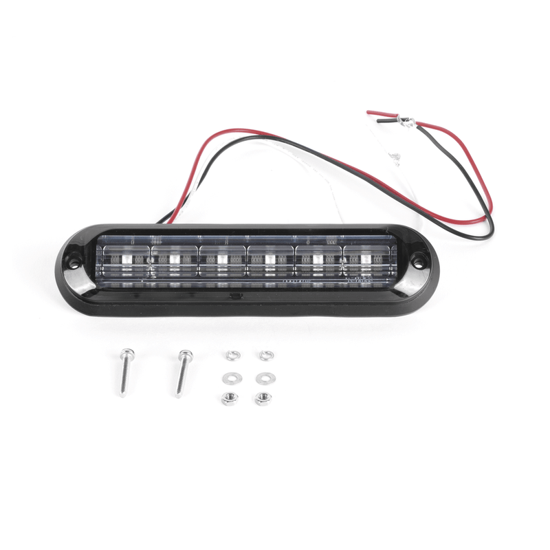 Luz Auxiliar Ultra Brillante IP67 de 6 LEDs Color Azul con mica transparente y bisel negro XLT1835B - SILYMX