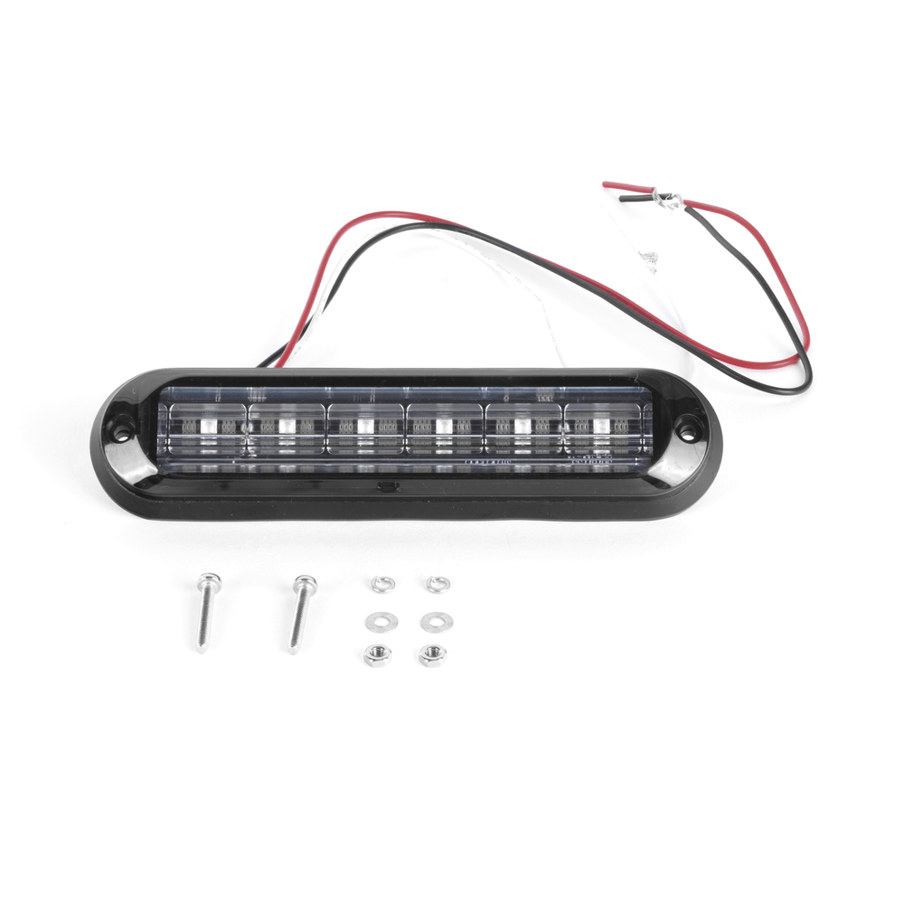 Luz Auxiliar Ultra Brillante IP67 de 6 LEDs Color Azul con mica transparente y bisel negro XLT1835B - SILYMX