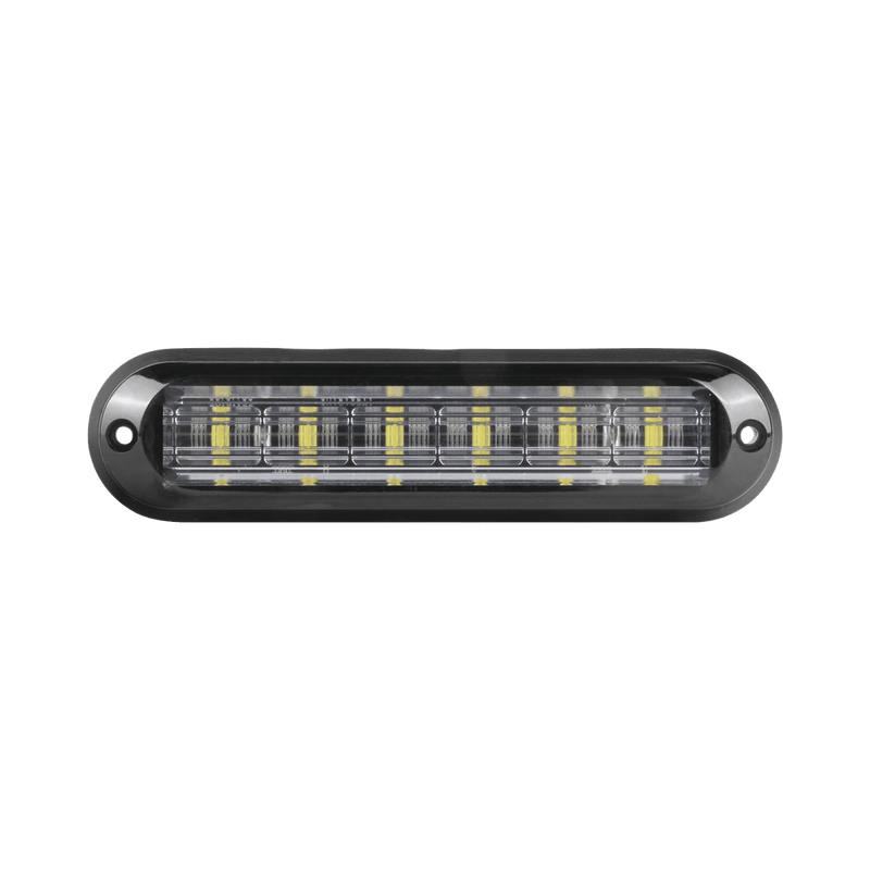 Luz Auxiliar Ultra Brillante IP67 6 LEDs Color Rojo/Claro mica transparente y bisel negro - SILYMX