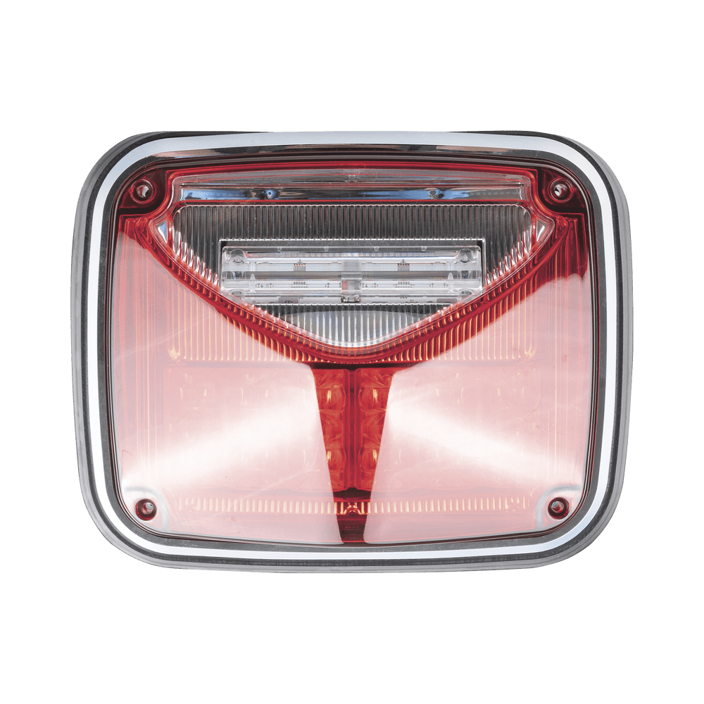 Luz de advertencia de 8 X 6" Color Rojo Con Luz de Trabajo Clara Ideal para Ambulancias XLTE1755R - SILYMX