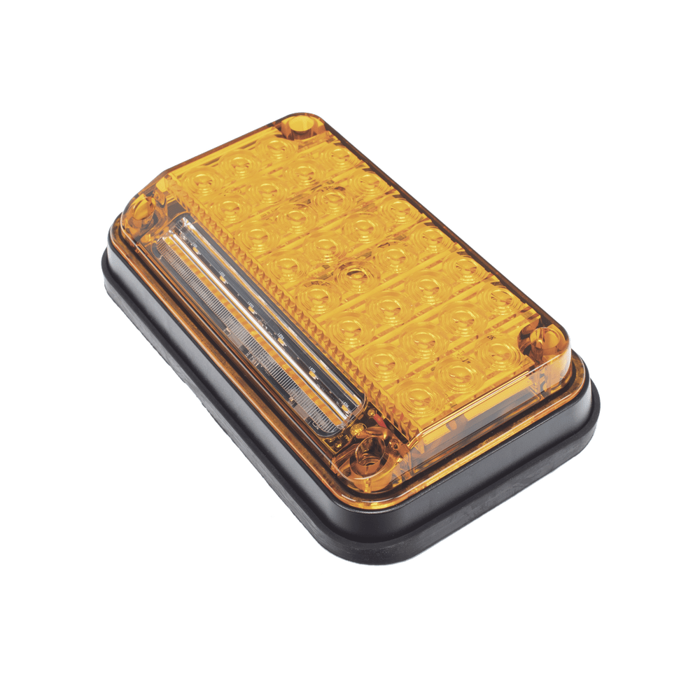 Luz de Advertencia de 7X4 pulgadas Color Ámbar Con Luz de Trabajo XLTE2335A - SILYMX