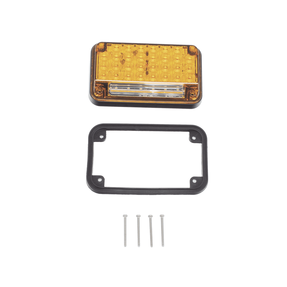 Luz de Advertencia de 7X4 pulgadas Color Ámbar Con Luz de Trabajo XLTE2335A - SILYMX