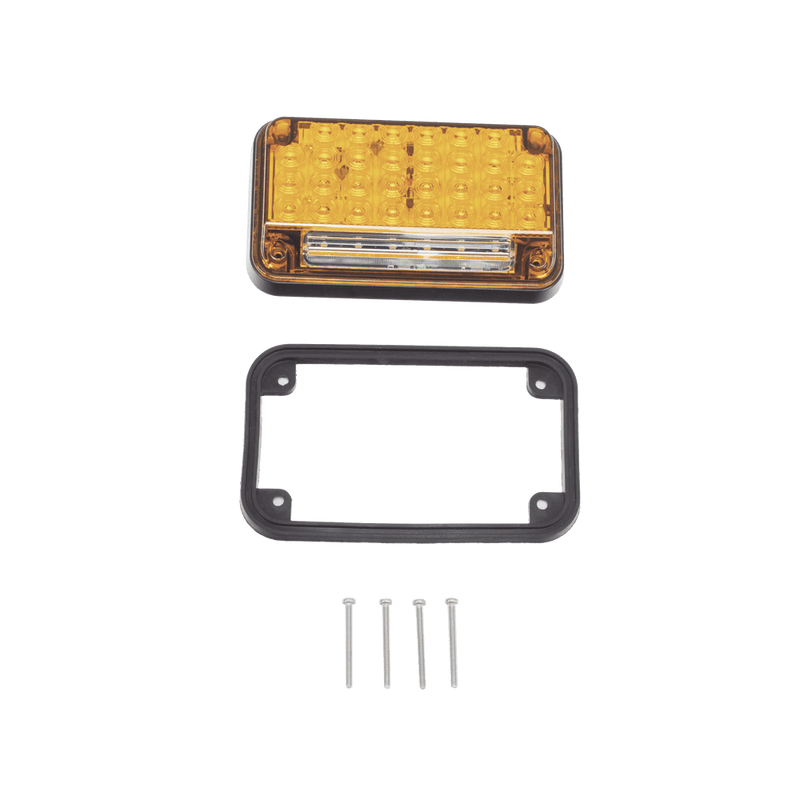 Luz de Advertencia de 7X4 pulgadas Color Ámbar Con Luz de Trabajo XLTE2335A - SILYMX