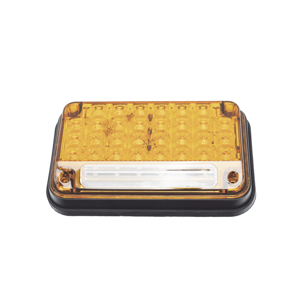 Luz de Advertencia de 7X4 pulgadas Color Ámbar Con Luz de Trabajo XLTE2335A - SILYMX