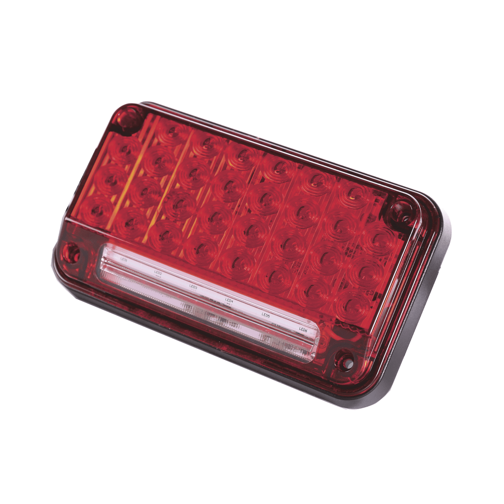 Luz de Advertencia de 7X4" Color Rojo Con Luz de Trabajo ideal para Ambulancias - SILYMX