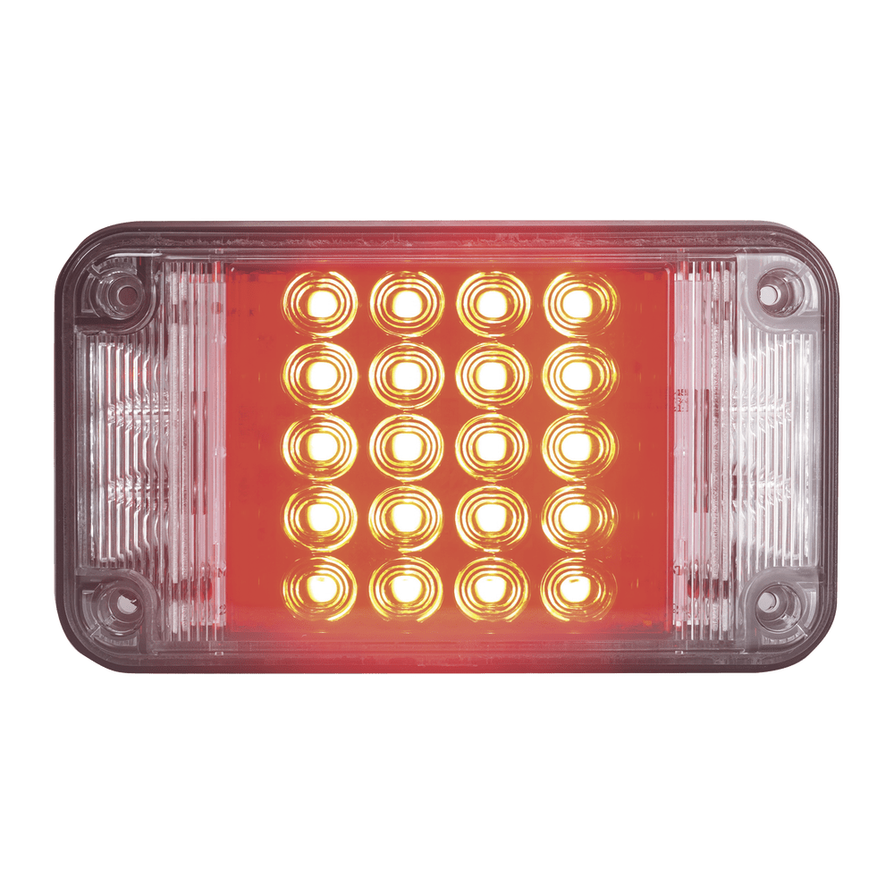Luz de Advertencia de 7X4" Color Rojo Con Luces de Trabajo ideal para Ambulancias - SILYMX