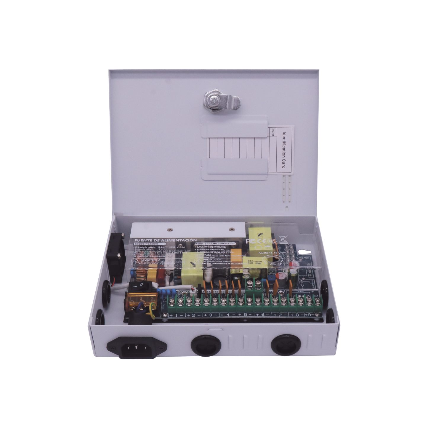 Fuente de poder PREMIUM 11-15 V 9 canales 16 A Alta tecnología en seguridad Doble ventilador Hasta 1.8 Amperes por Salida Filtro de ruido por canal Diseño de alta gama EPCOM POWERLINE XP9DC16HD - SILYMX