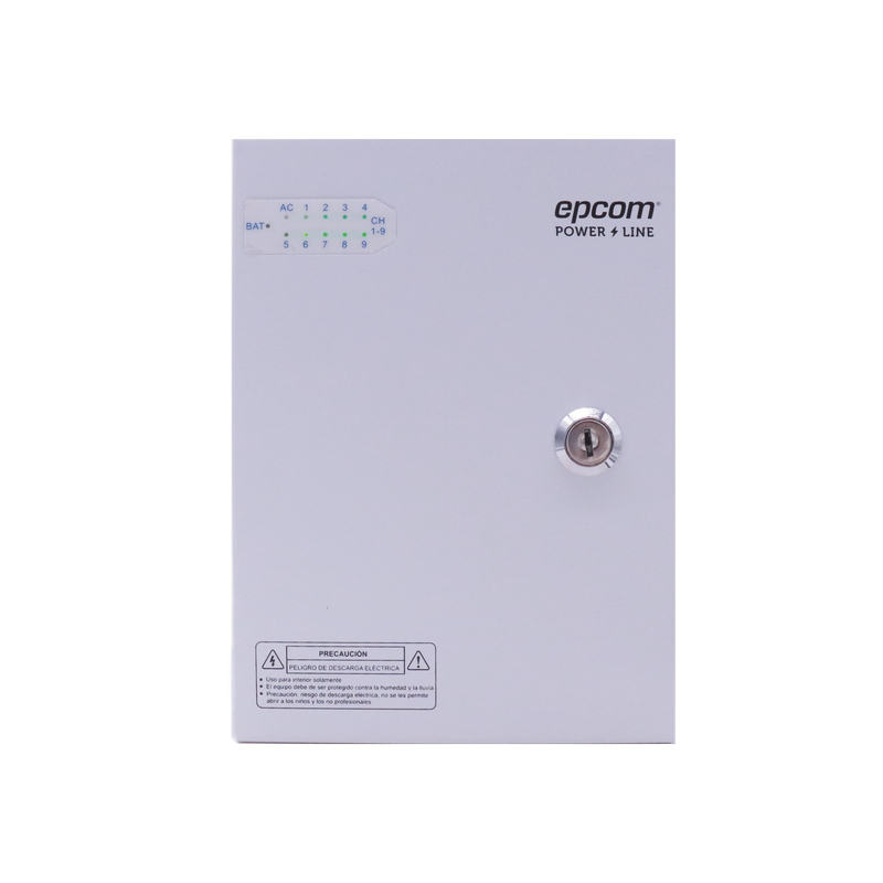 Fuente PREMIUM 11-15 V 9 canales 16 A Alta tecnología en seguridad Doble ventilador Hasta 1.8 Amperes por Salida Filtro de ruido por canal Diseño de alta gama EPCOM POWERLINE XP9DC16HD - SILYMX