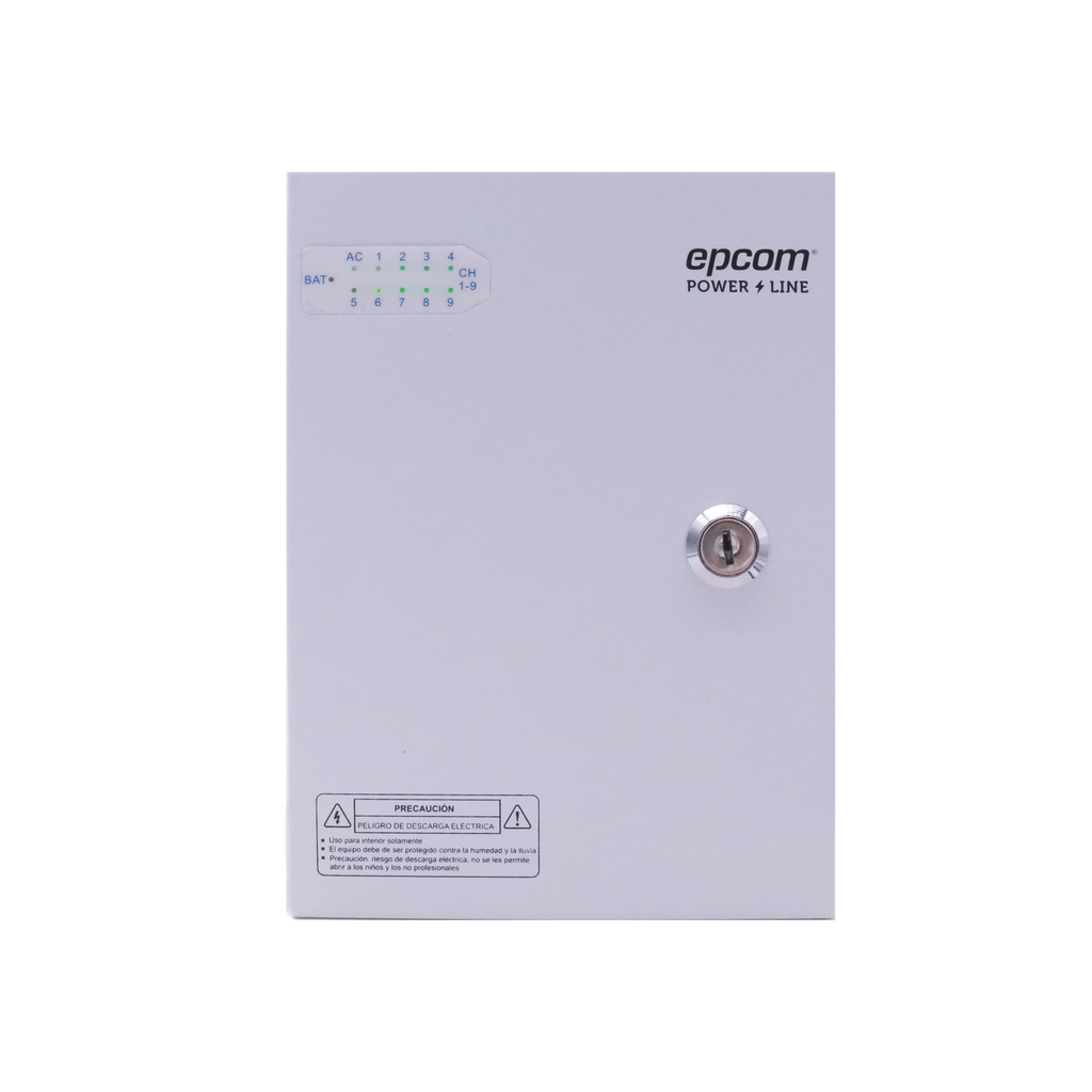 Fuente PREMIUM 11-15 V 9 canales 16 A Alta tecnología en seguridad Doble ventilador Hasta 1.8 Amperes por Salida Filtro de ruido por canal Diseño de alta gama EPCOM POWERLINE XP9DC16HD - SILYMX